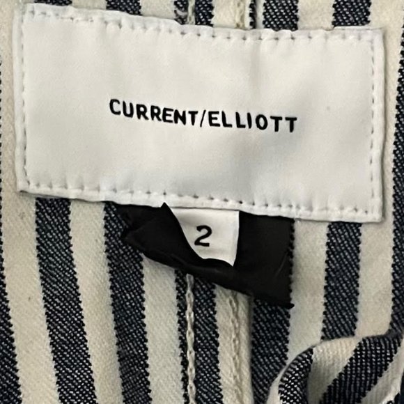 Current/Elliott Medium Black and White Striped Sleeveless Denim Mini Dress EUC - Picture 4 of 6